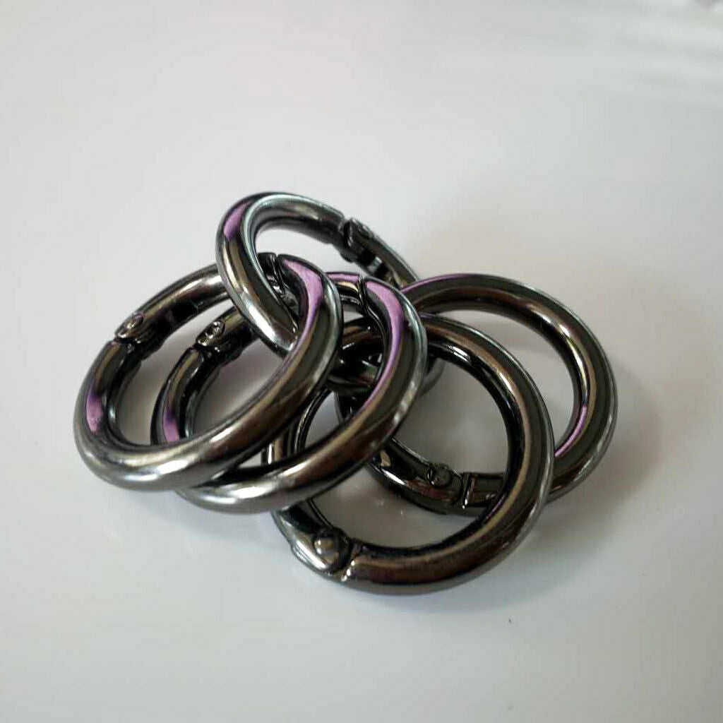 10Pcs Alloy Round Push Gate Snap Open Hooks Spring  Carabiner Camping