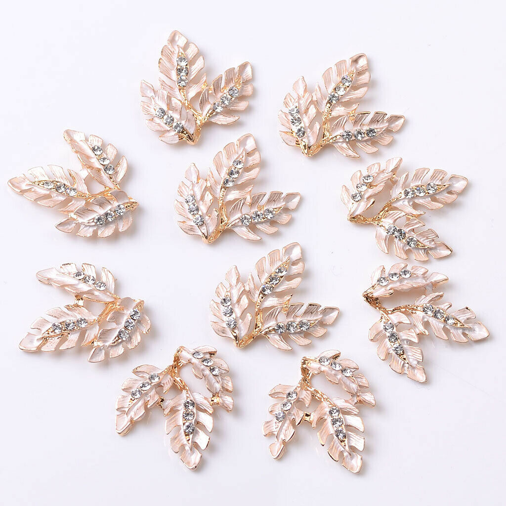 10Pcs Alloy Beads Flatback Charms Embellishments Decors for Hair Accessories