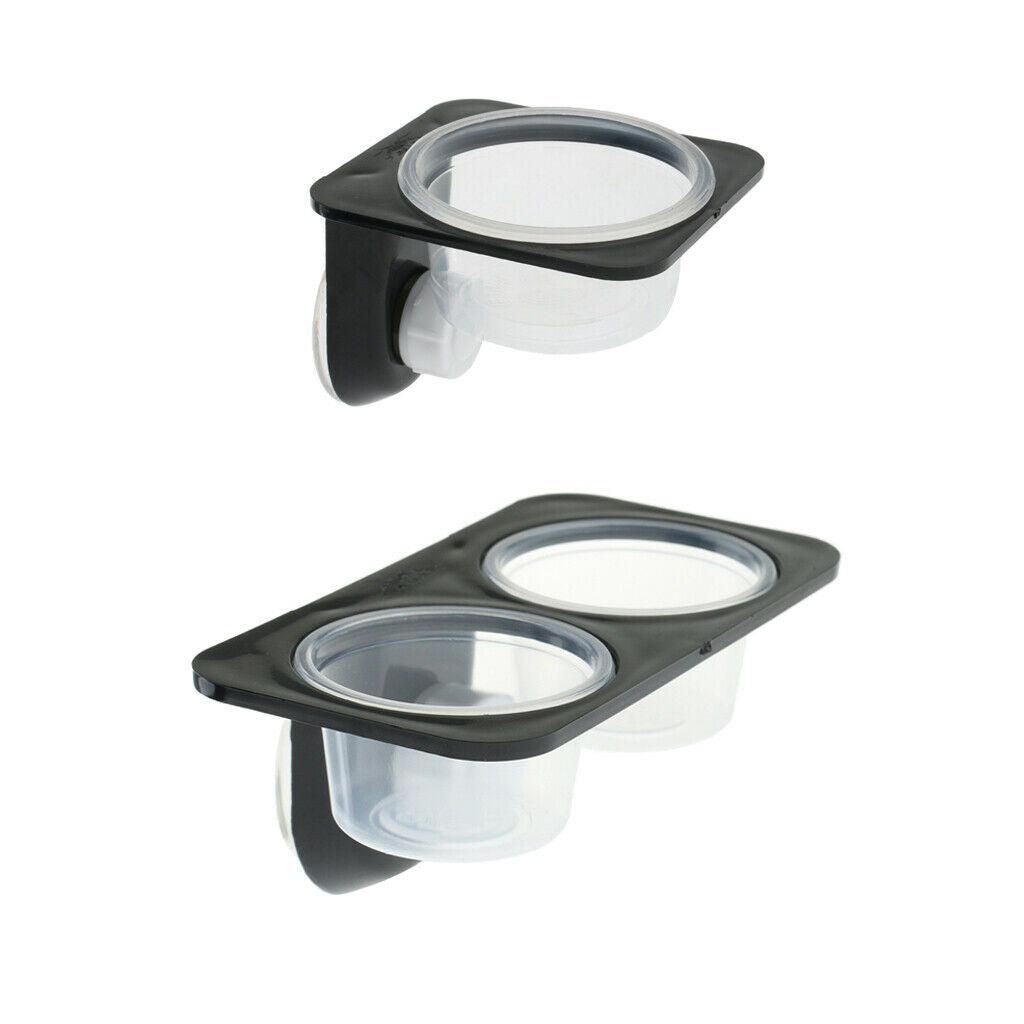 2 Pack Plastic Reptiles Food Water Feeding Bowl Insects Spider Breeding Tank Box