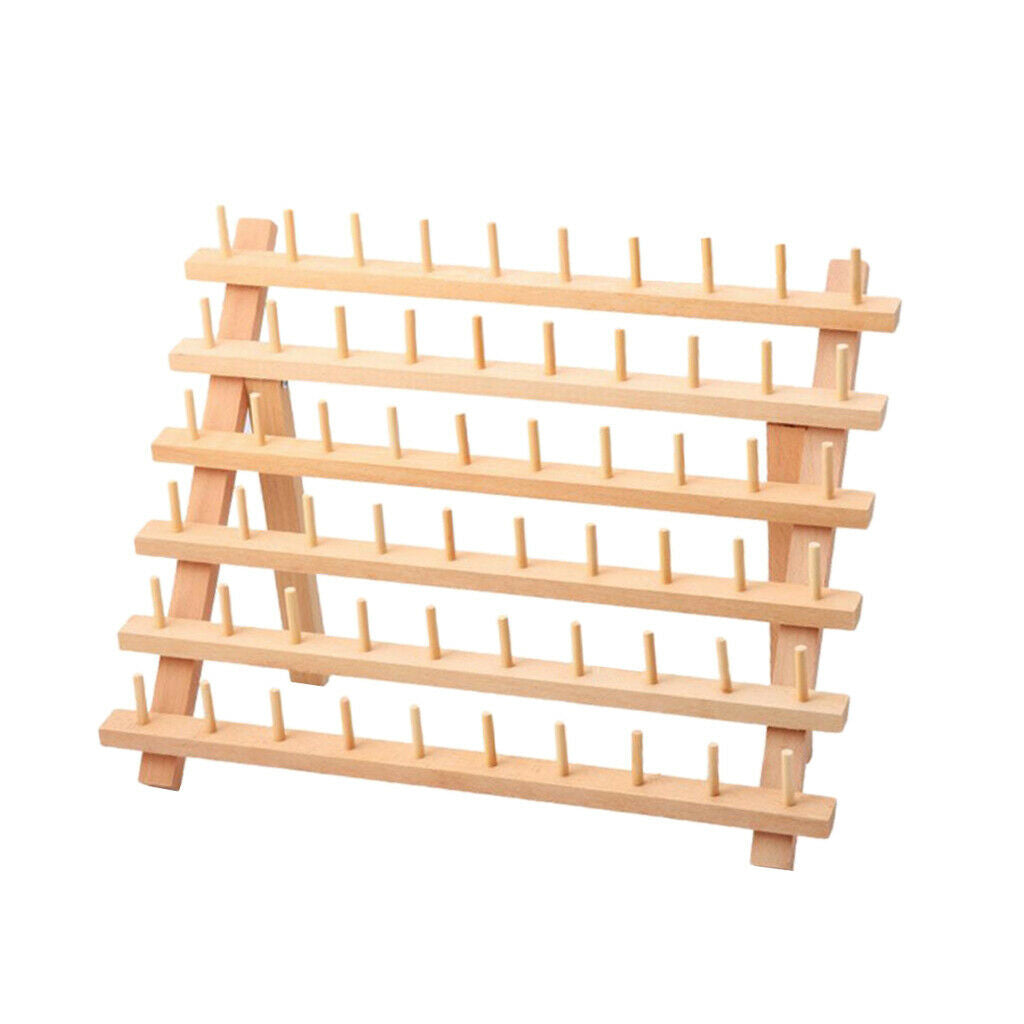 1Pcs 60 Spool Thread Rack, Wooden Thread Holder Sewing Organizer for Sewing,