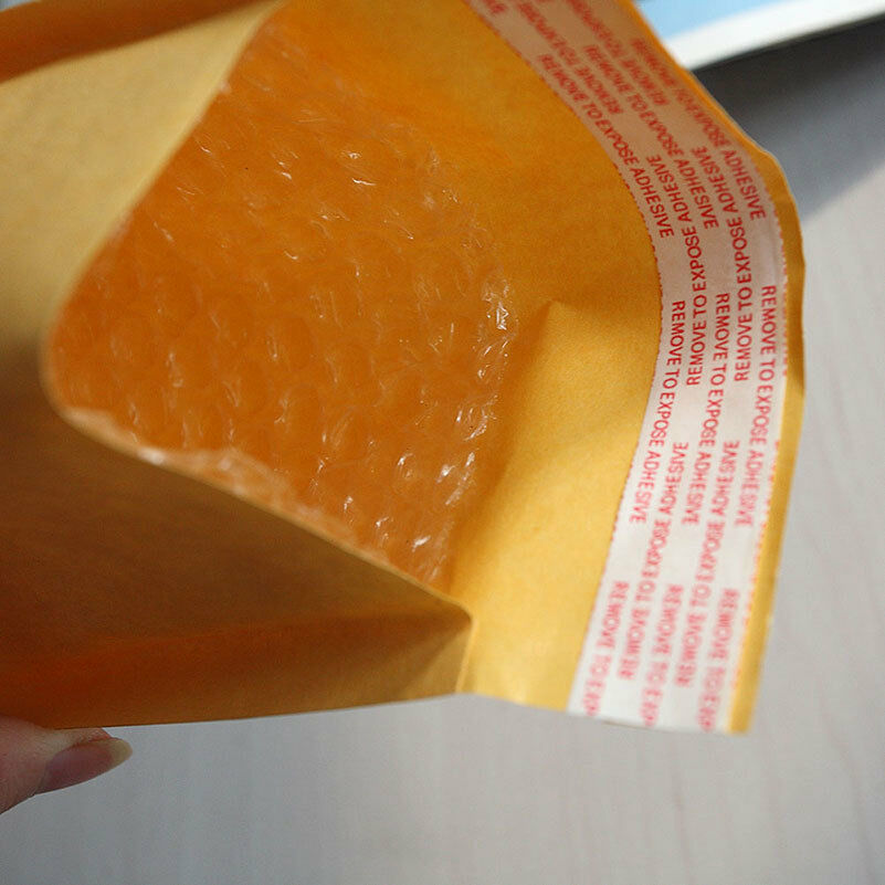 10X 140*160+40mm Kraft Bubble Bag Padded Envelopes Mailers  Yello.l8