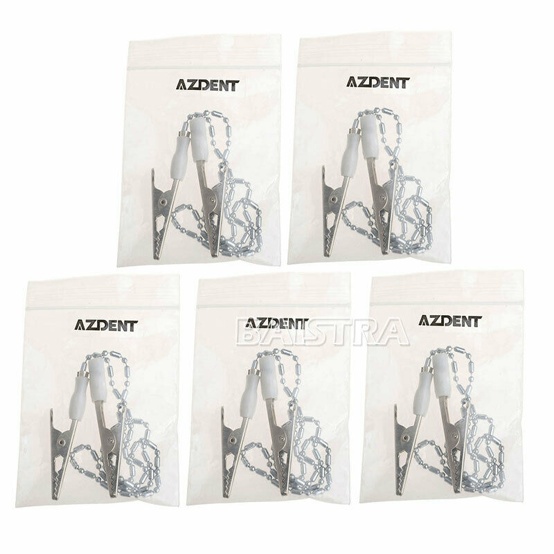20 Bags Dental Patient Bib Clips Chains Napkin Holder Flexible Coil Ball AZDENT