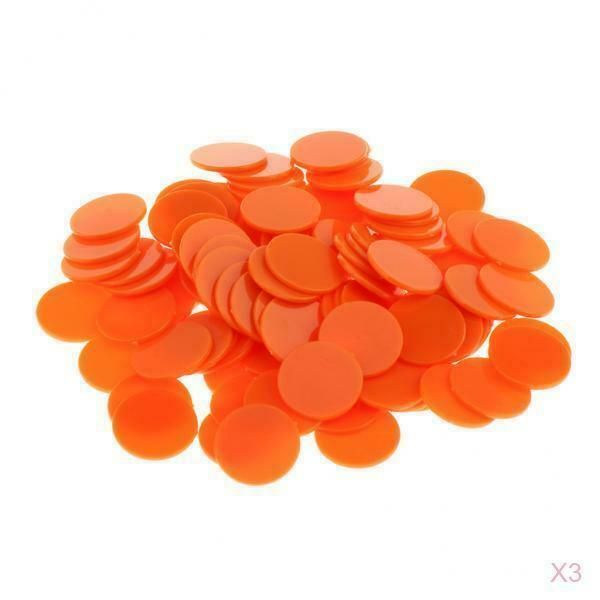 300Pcs 25mm Poker Chips Large Numbers Tokens Chip money Boundless Orange
