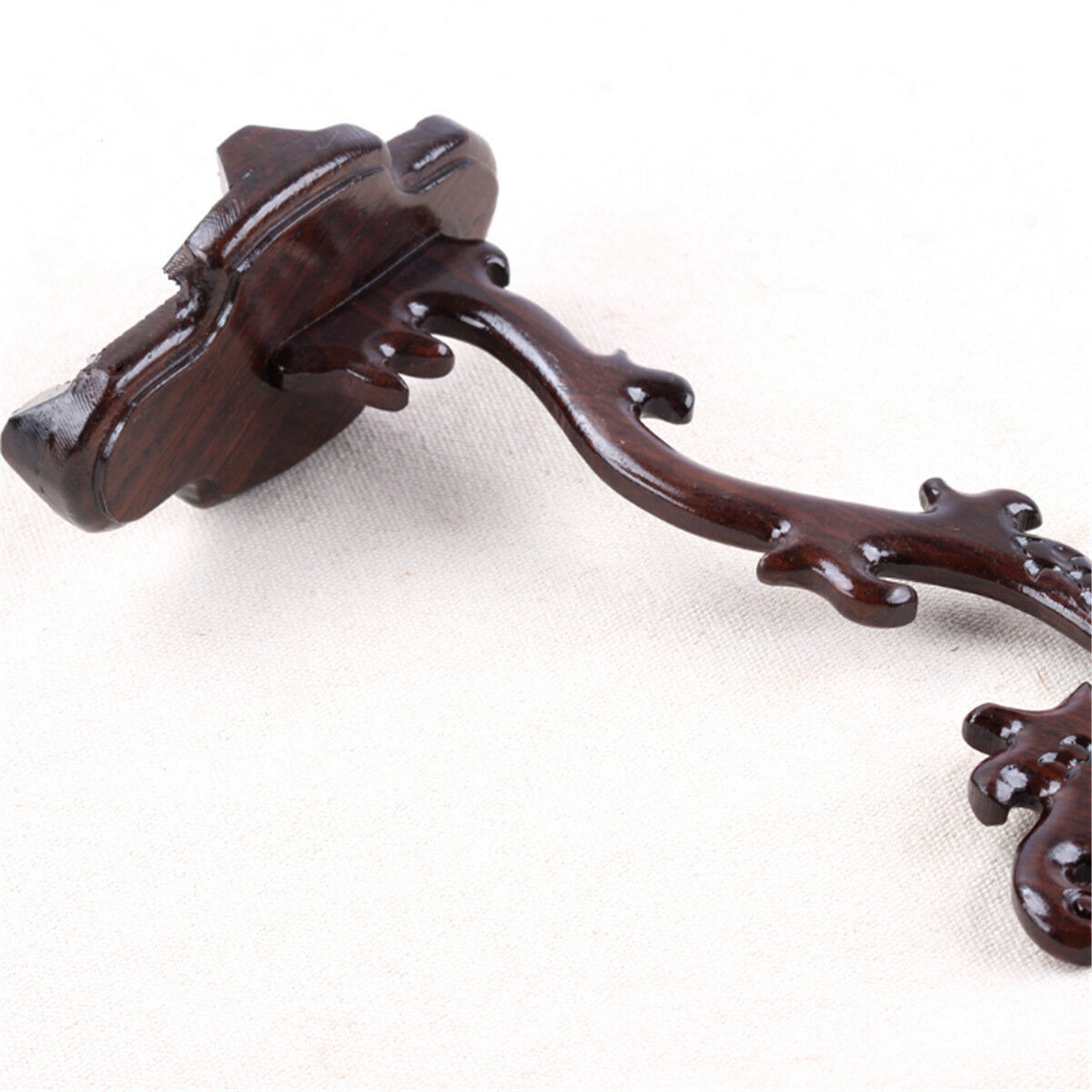 17CM Black Sandalwood Pocket Watch Medal Stand Holder Home Desk Decoration Gift