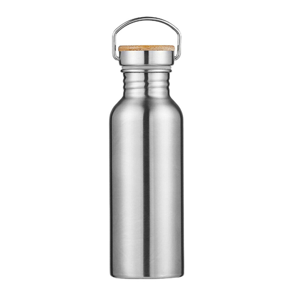 3x Stainless Steel Water Bottle for Sports Travel Insulated Bamboo Lid 600ML