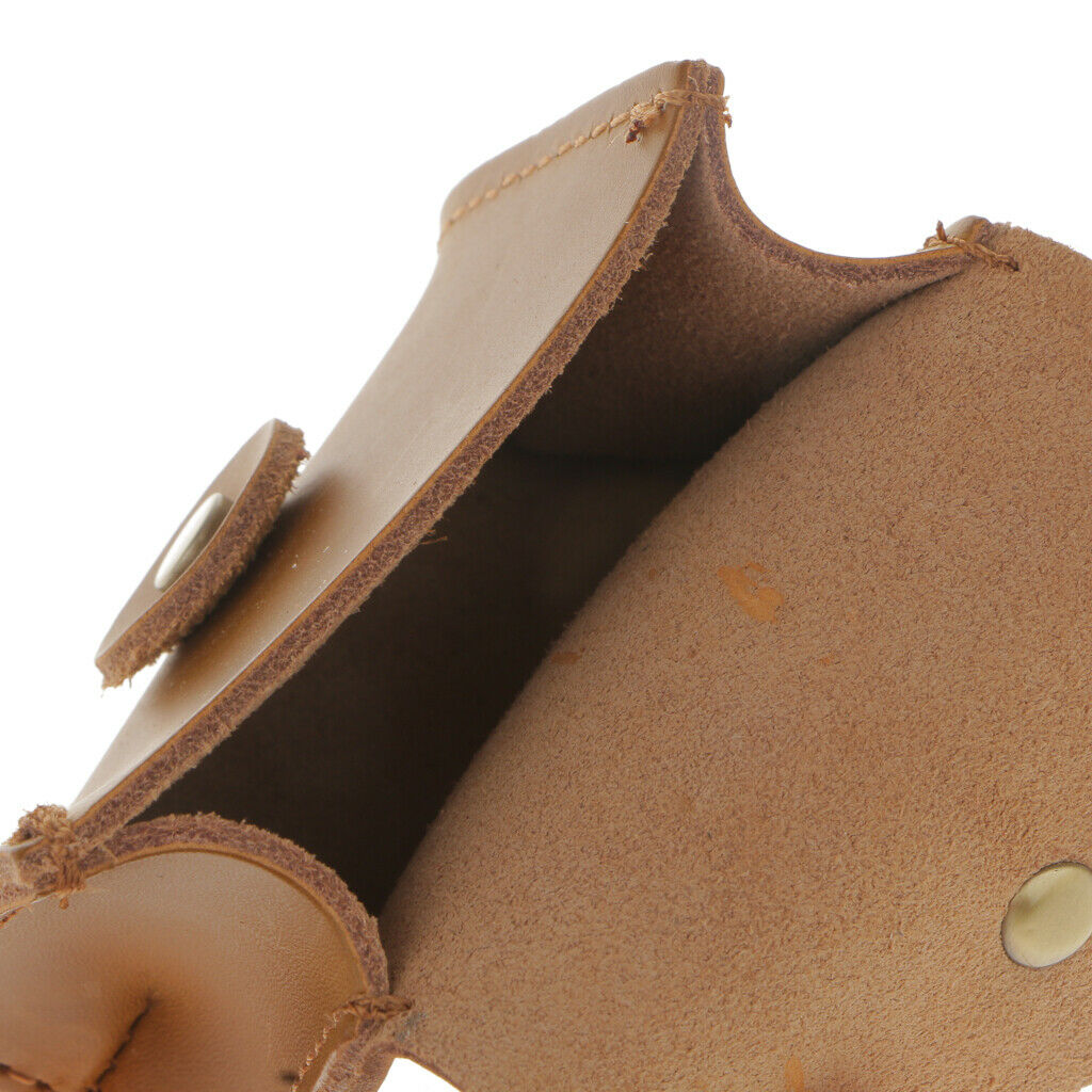 Leather Earphone Case Headphones Storage Bag Charger Data Cable  Light Brown