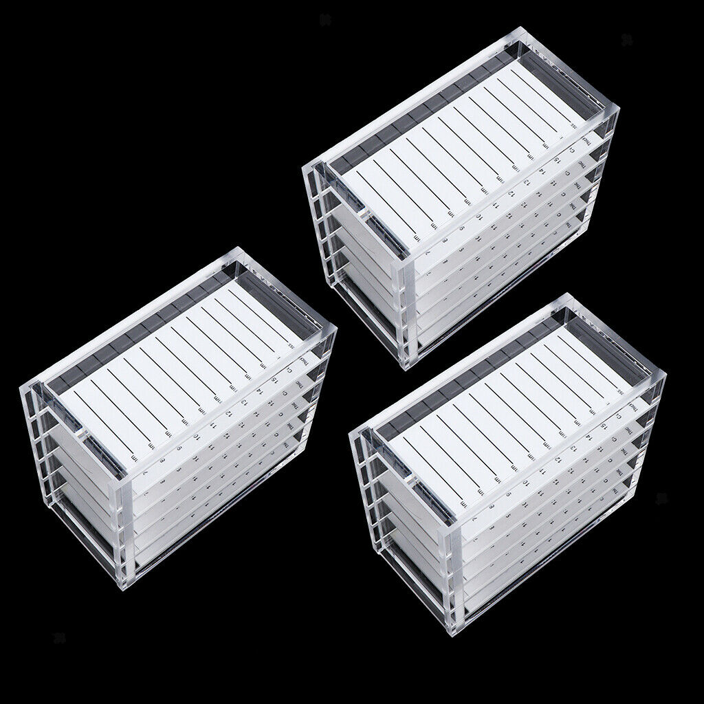 3 Pieces Acrylic 5 Layers False Eyelash Storage Box, Transparent Makeup Display