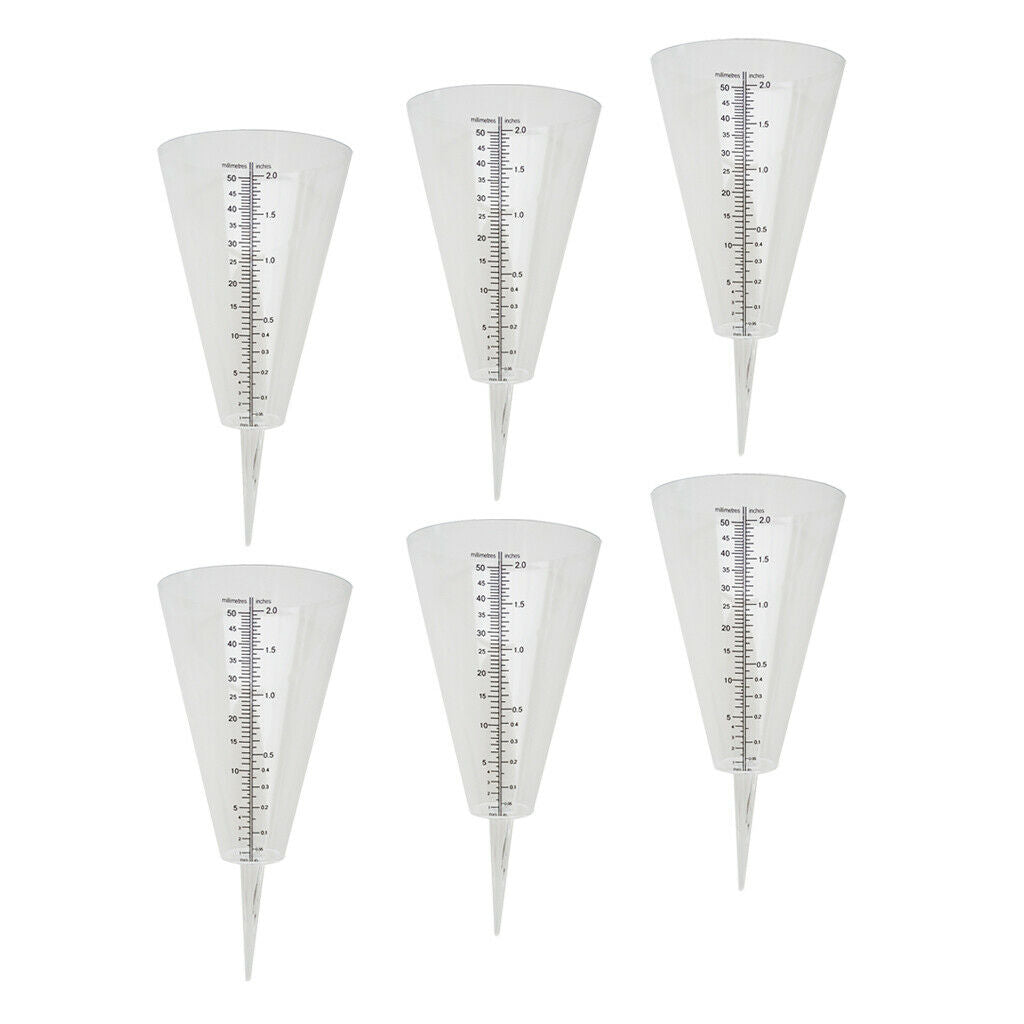 6pcs Plastic Rain Gauge Cone Cone Rain Gauge For Precipitation Capacity 2