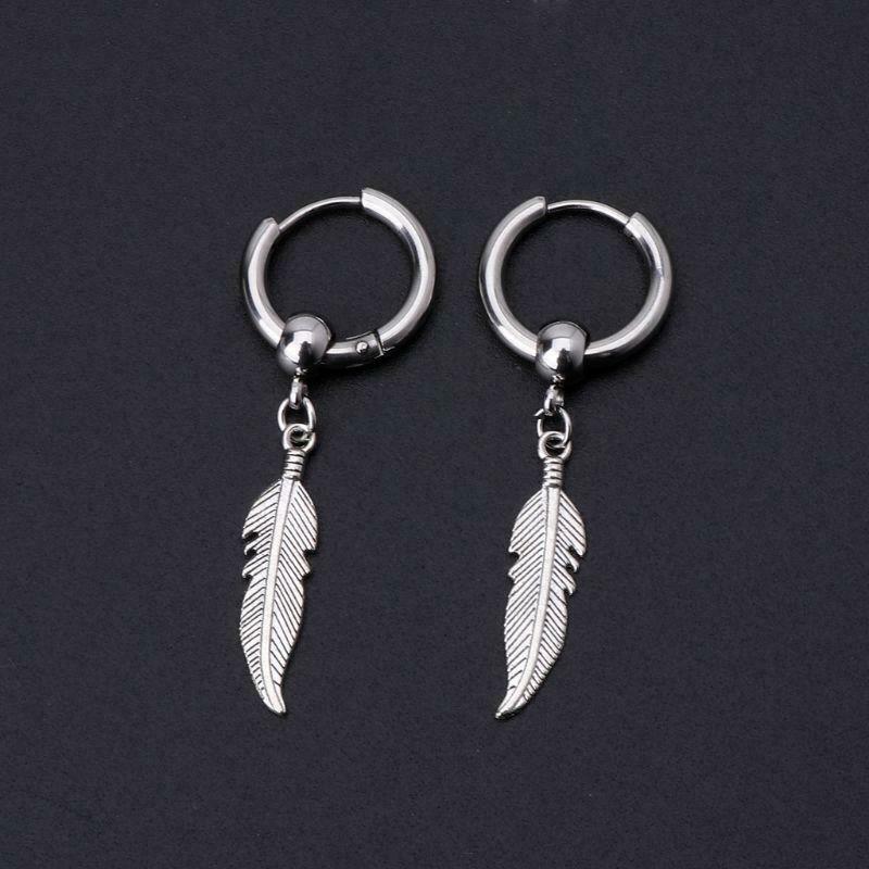 Korean Jewelry Hip Hop kpop Drop Earrings Leaf Pendant Dangle Chain Earrings