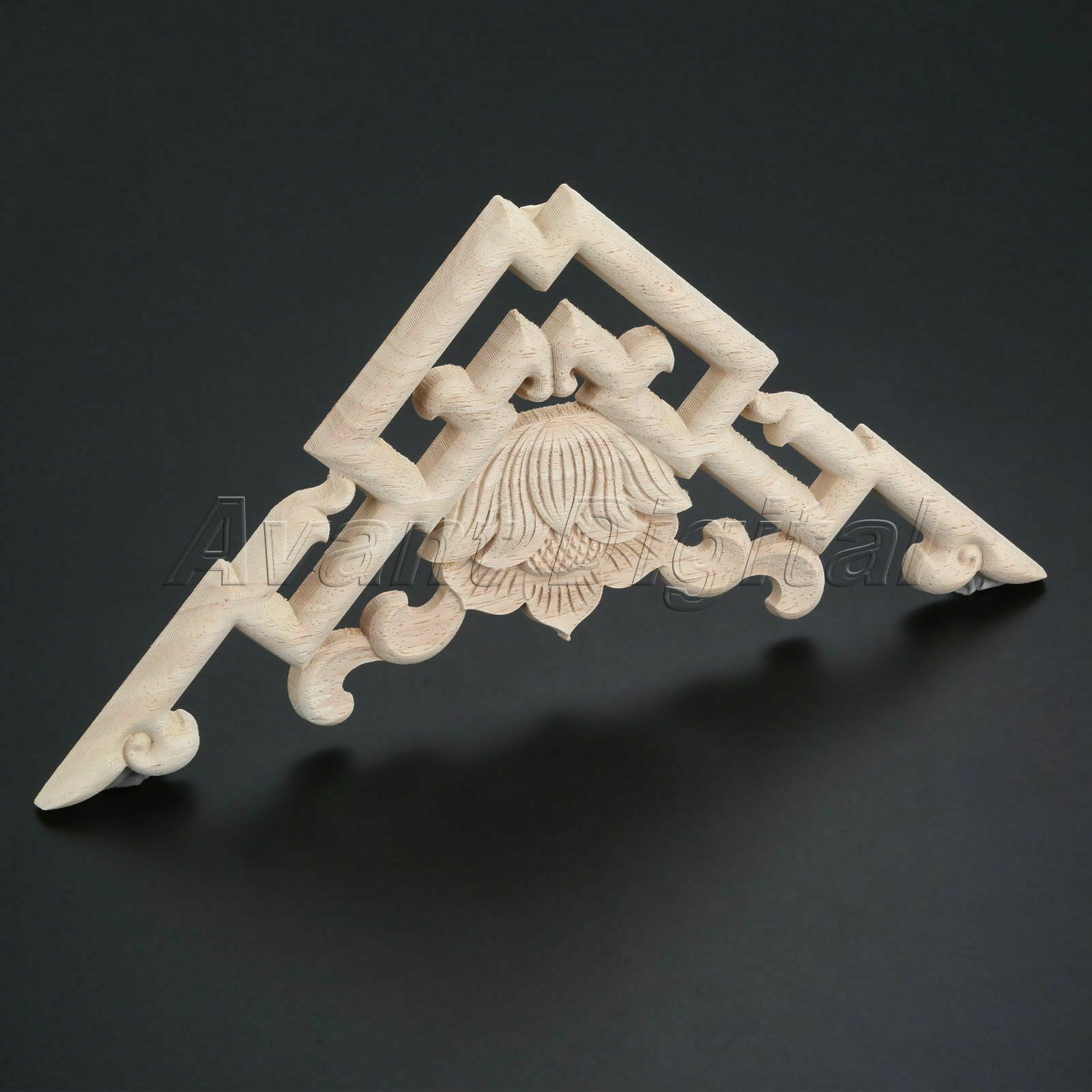 20*20cm Unpainted Wooden Carved Applique Furniture Home Decorative Dyes Easily