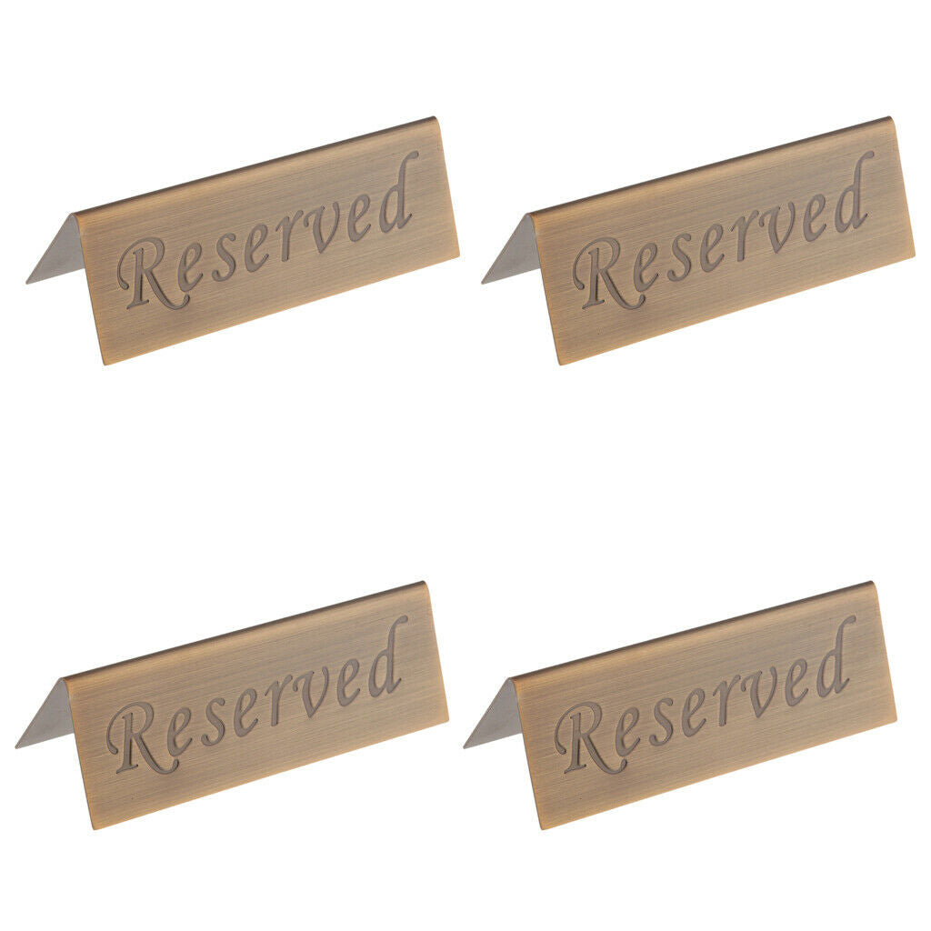 4pcs Stainless Steel Restaurant Reserved Holder Card Booked Stand Rack