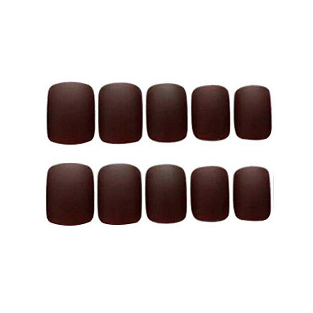 24Pcs Matte Ballerina Coffin Nails Full Cover Short False Nails Art Tips Set