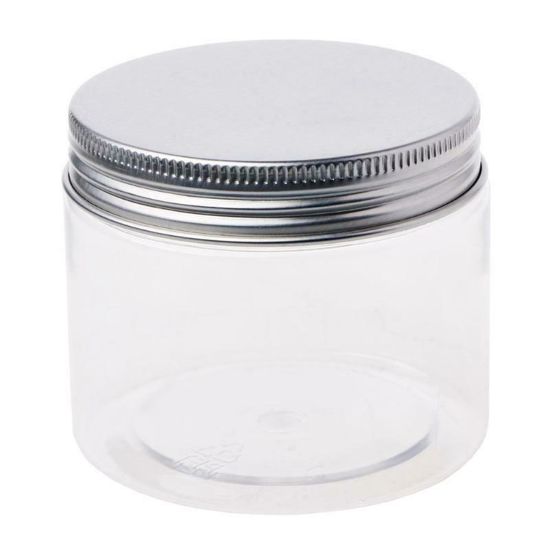 150ml Clear Round PET Jar With Aluminium Screw Lid Food Storage Container Sealed