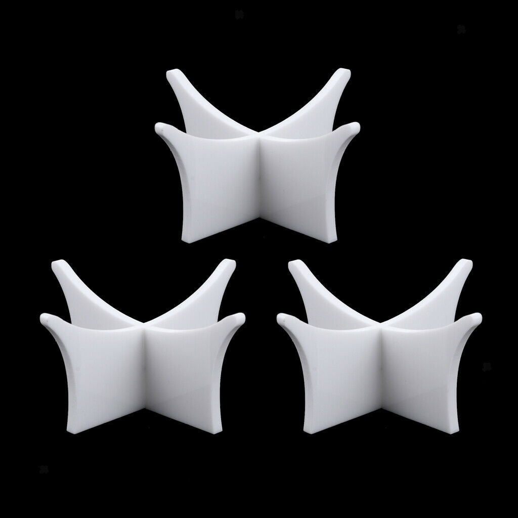 Pack 3 White Acrylic Display Stand Pedestal Holder for Basketball Football