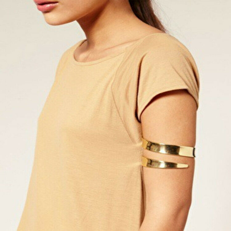 2pcs Women Alloy Swirl Upper Arm Cuff Armlet
