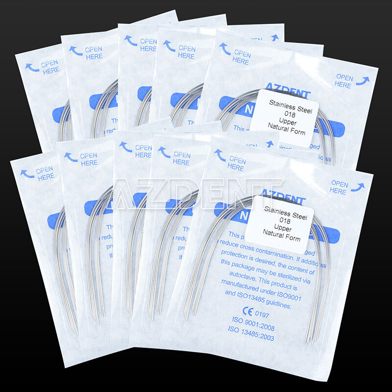 100 X Orthodontic Dental Stainless Steel Natural Form Round Arch Wires 018 Upper