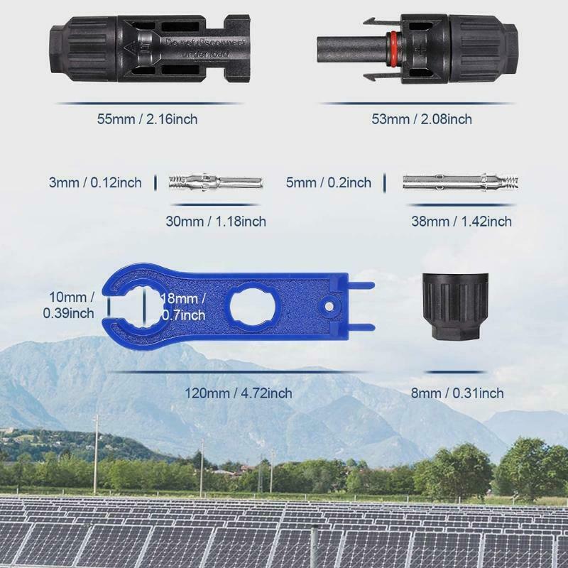 12 Pcs Solar Connectors with Spanners Solar Panel Cable Connectors 6 Pairs Parts