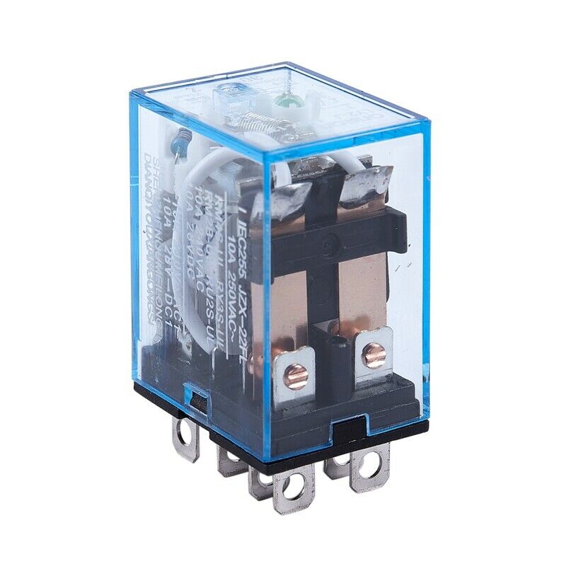 12V DC Coil Power Relay DPDT LY2NJ HH62P-L JQX-13F 10A With PTF08A Socket BaseR8