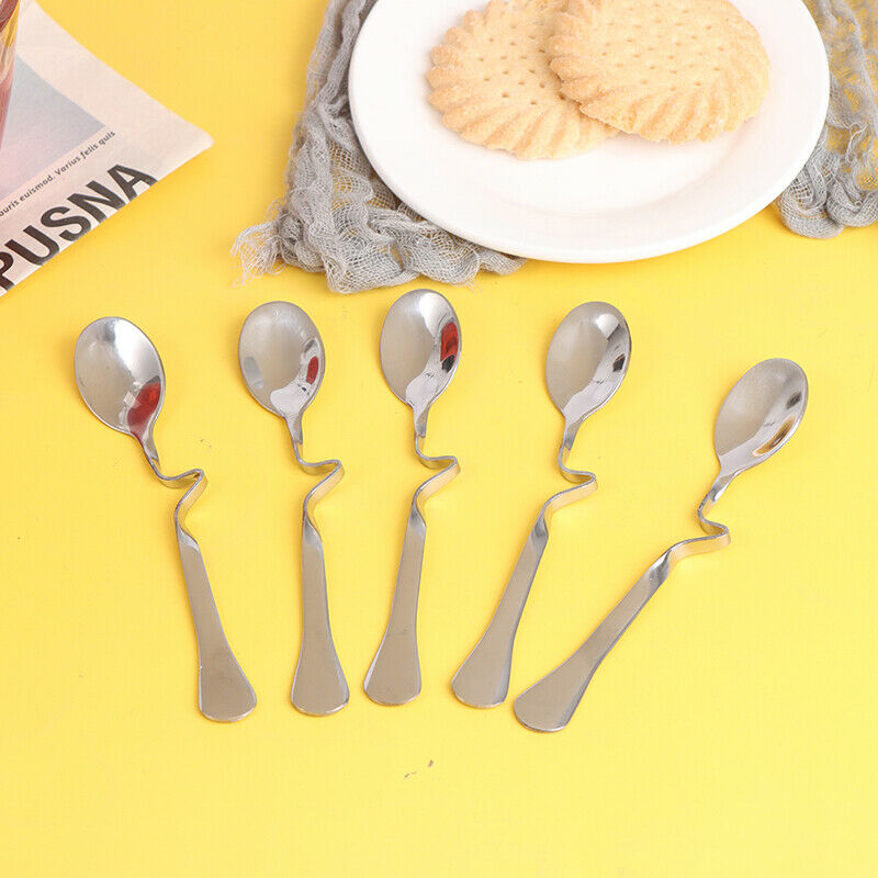 Stainless Steel Multifunctional Milk Coffee Mixing Spoons With Curved Han.l8