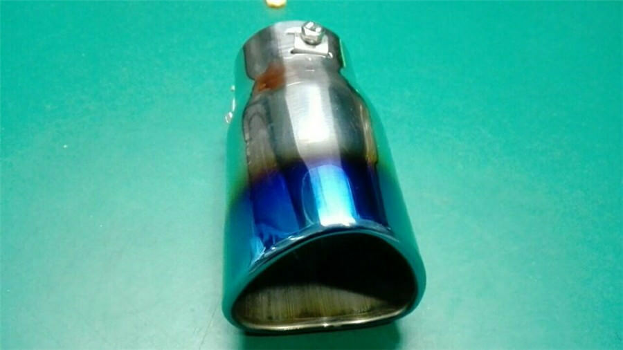 63MM Heart Shaped Baked Blue Stainless Steel Auto Car Exhaust Muffler Tailpipe