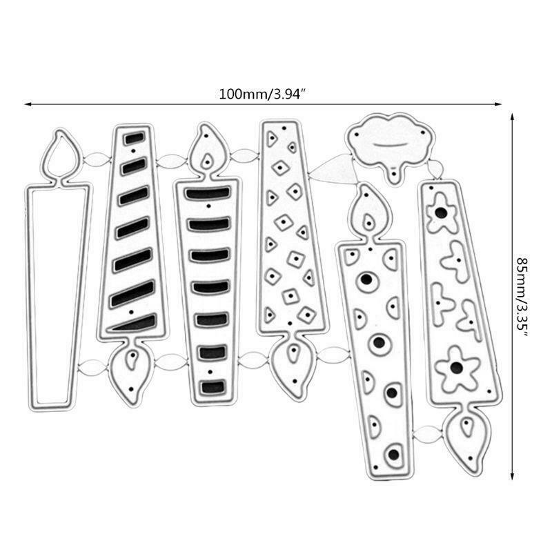 Birthday Candle Metal Cutting Dies Stencil DIY Scrapbooking Album Stamp Paper