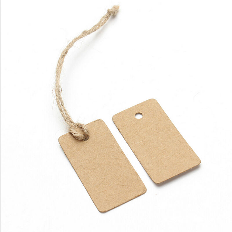 Brown kraft blank rectangle gift swing tags paper party wedding favour .l8