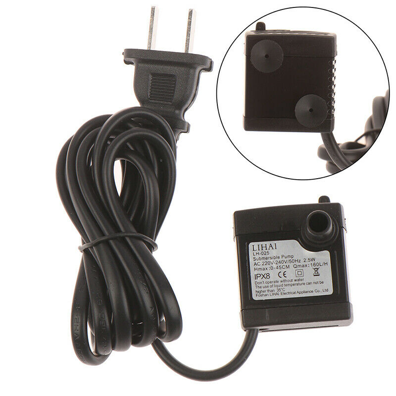 AC 220V 3W US Plug Submersible Water Pump Aquarium Fountain Air Fish Pond~AU Lt