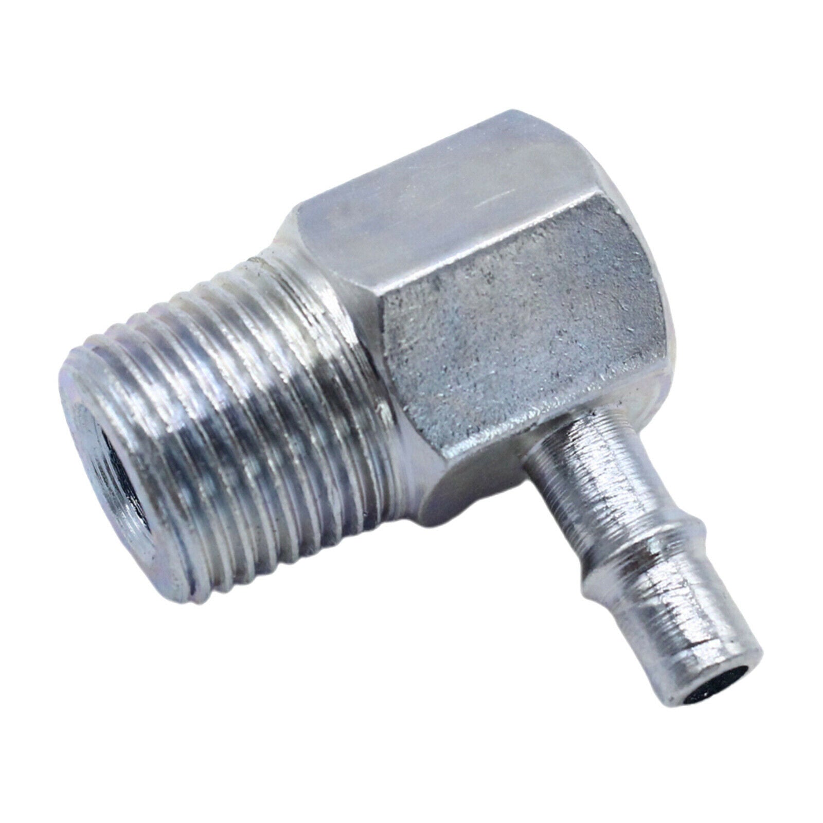 Zinc Steel Intake Manifold Vacuum Fitting 3/8" NPT to 1/4" Barb 4535Z 1pc