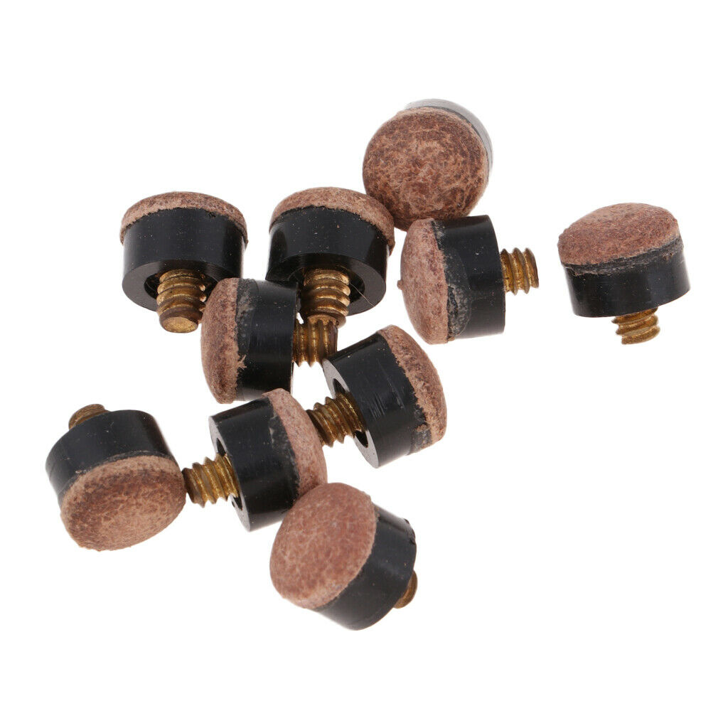 10pcs Screw-in Cue Tip Hard Tips Snooker Billiard Stick Chalk Pool Club Maintain