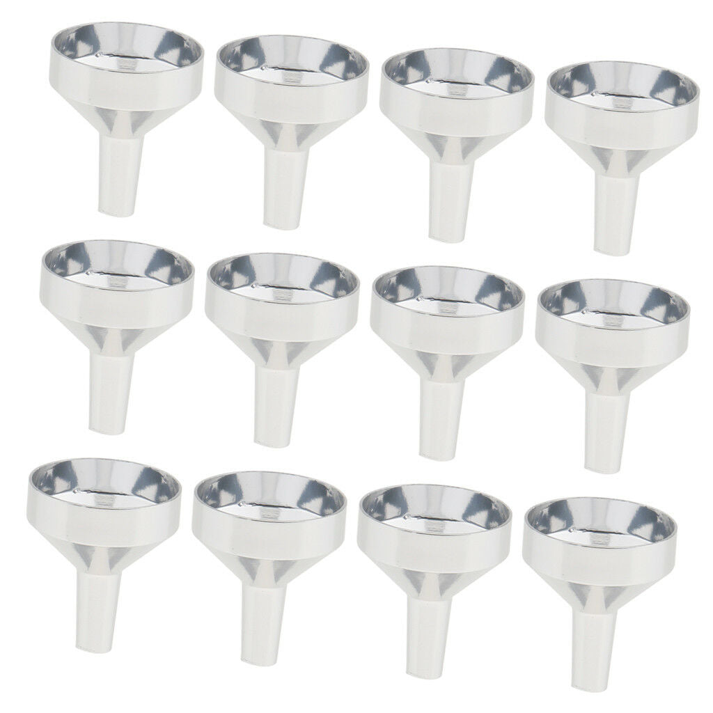 12x Aluminum Mini Funnels For Filling Perfume Diffuser Bottle Liquid Oil