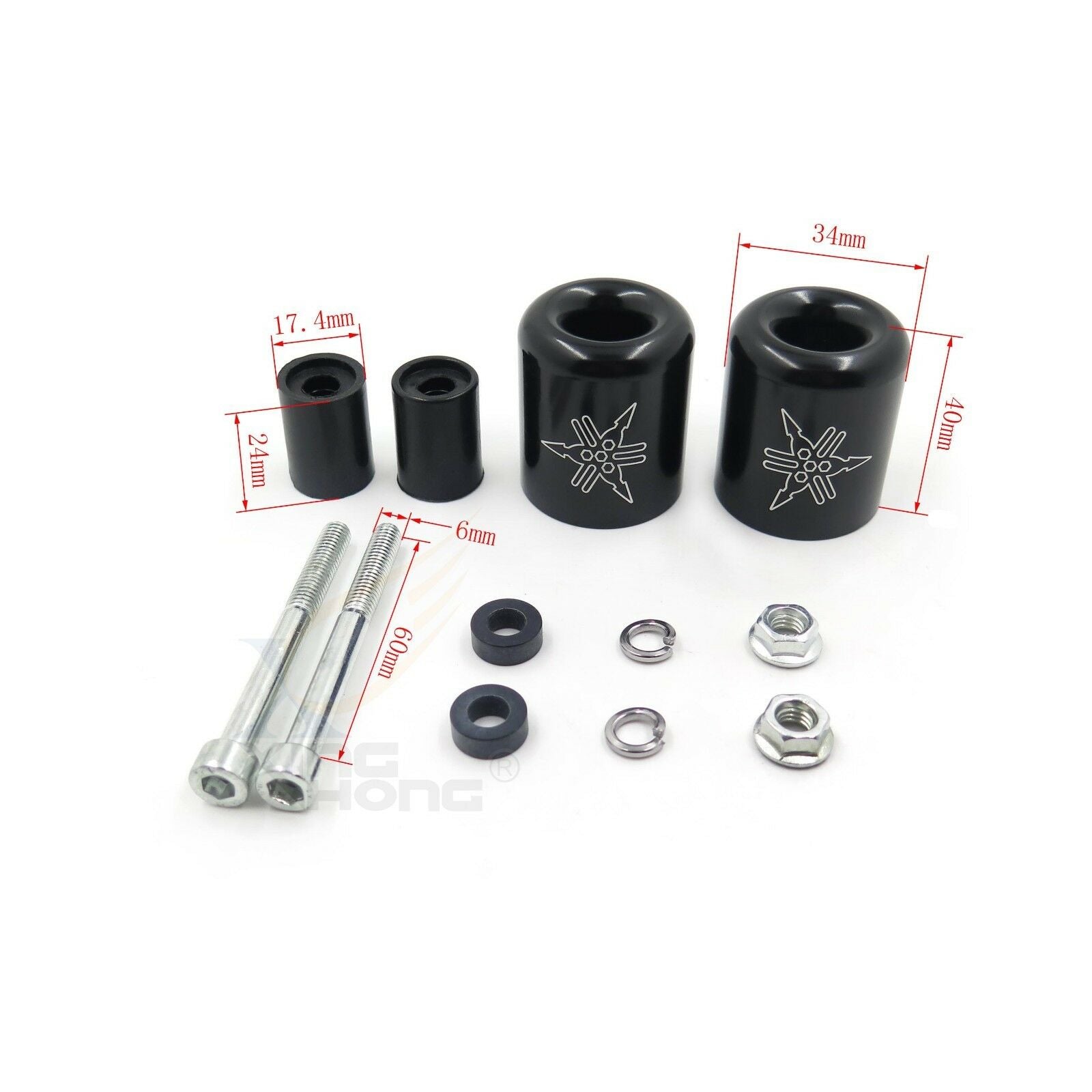 Black Handlebar Bar End Slider Rubber For 06-09 Yamaha YZF-R1 YZF-R6