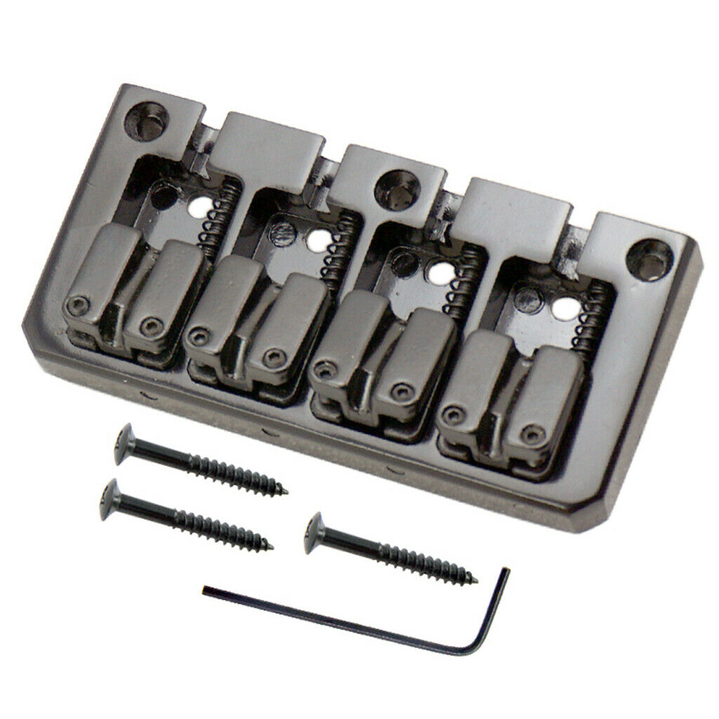 Black 4 String Bass Bridge With PB P Bass Pickup For Electric Bass Guitar