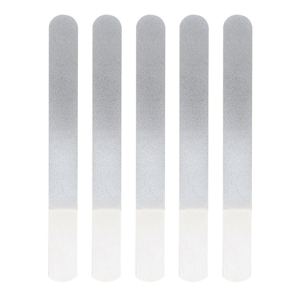 5 Pack Stainless Steel Nail Files with Anti-Slip Handle, Double Sided Manicure