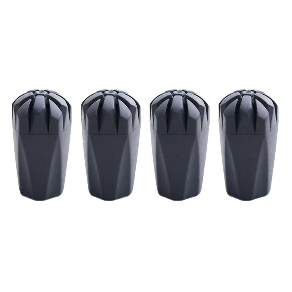 4 Pieces Hiking Stick Tips Mountaineering Pole   End Accessaries Black