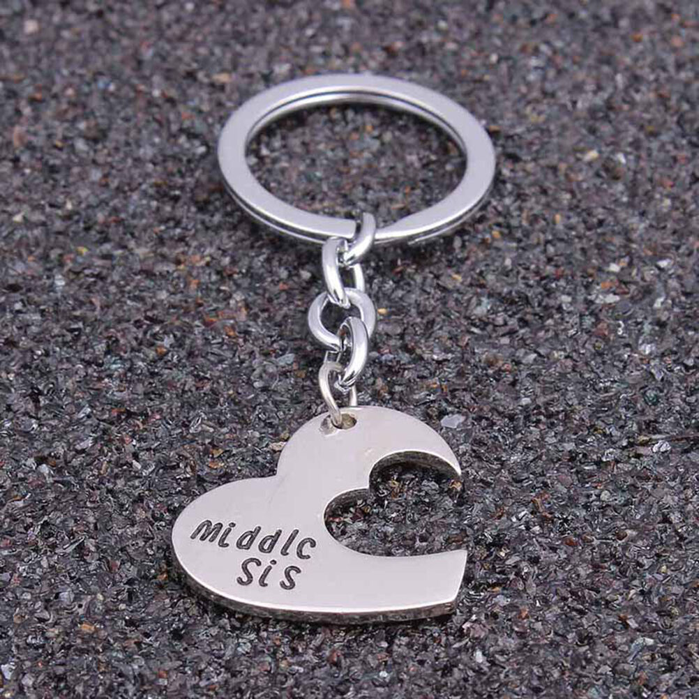 3x/Set Heart Pendant Friendship KeyRings Chains Keychains Family NPft Natu.l8