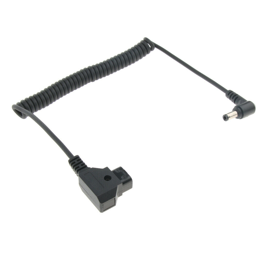 Coiled Power Supply Cable DC Plug 2.5x5.5mm Right Angle to D-Tap Connector