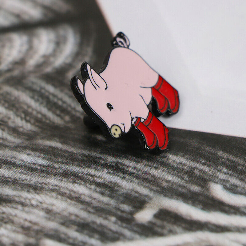 3 PCS Novelty Brooch Pin Set Cute Pig Cartoon Pattern Enamel Lapel Pins Se T Qx