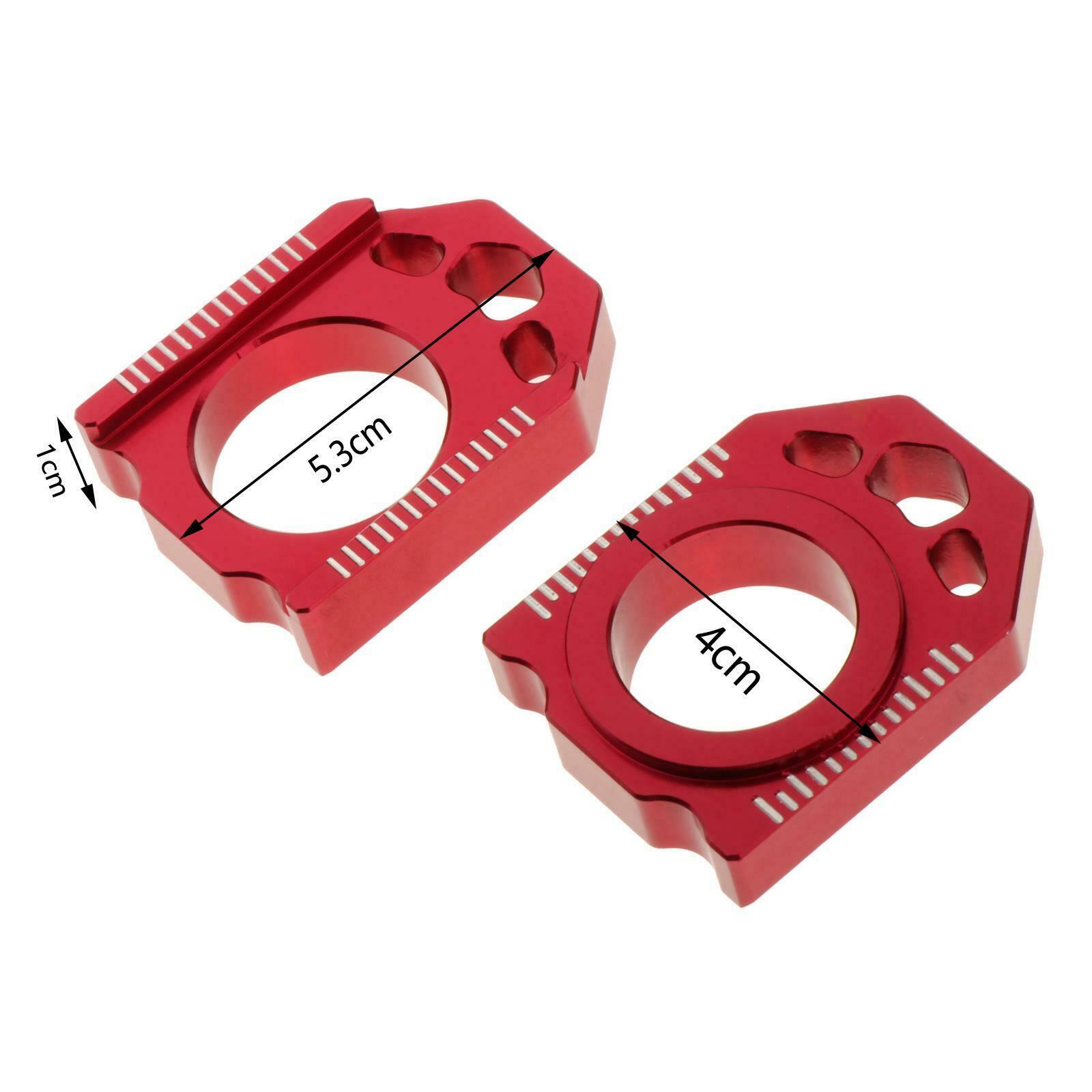 2 Pieces Motorcycle CNC Rear Adjuster Block Chain for  CR 125 250 R CRF 450