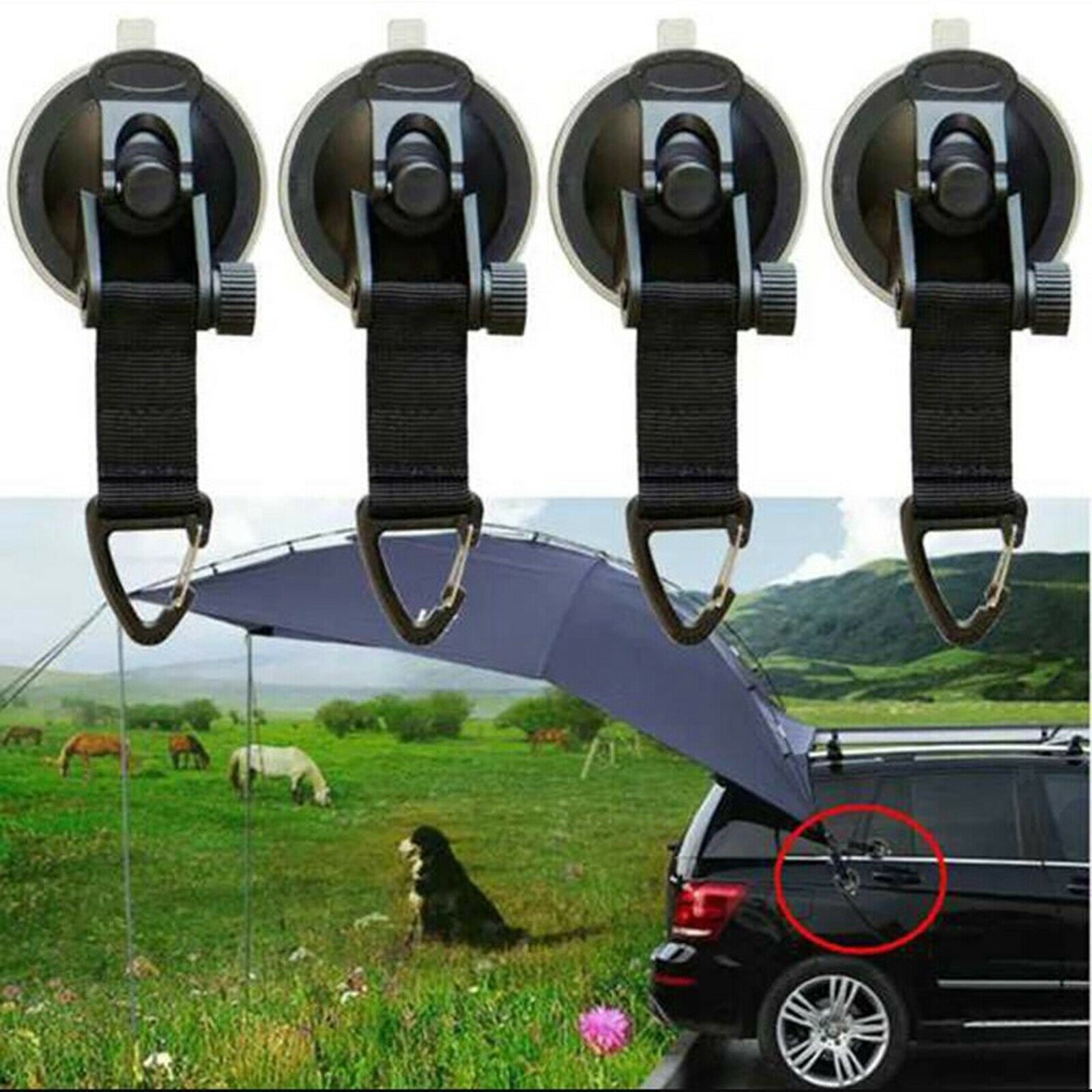 Strong Suction Cup Anchor Securing Hook For Car Side Awning Pool Tarps