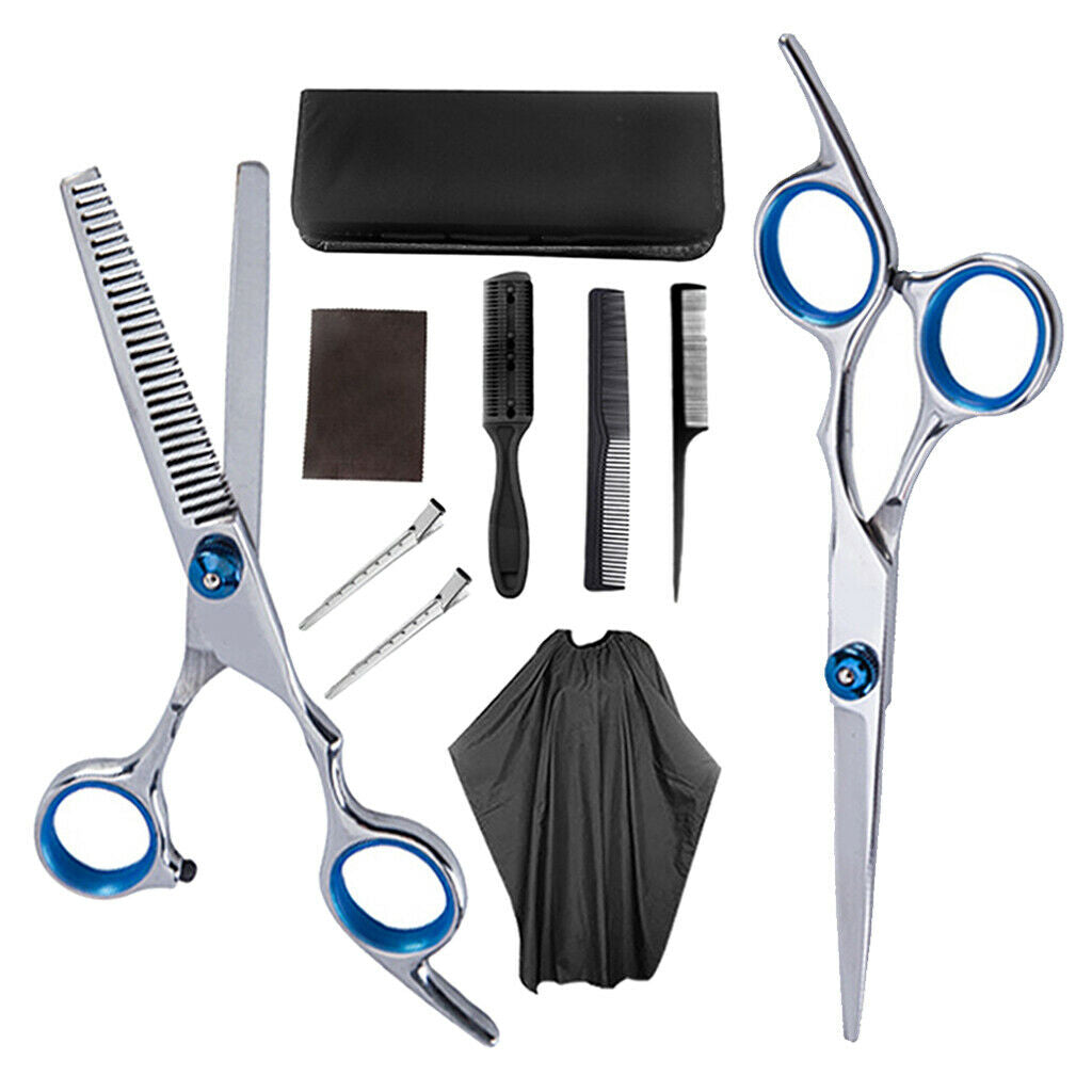 Barber 6" Thinning Shears Scissors Styling Capes Salon Tools w/ Storage Bag