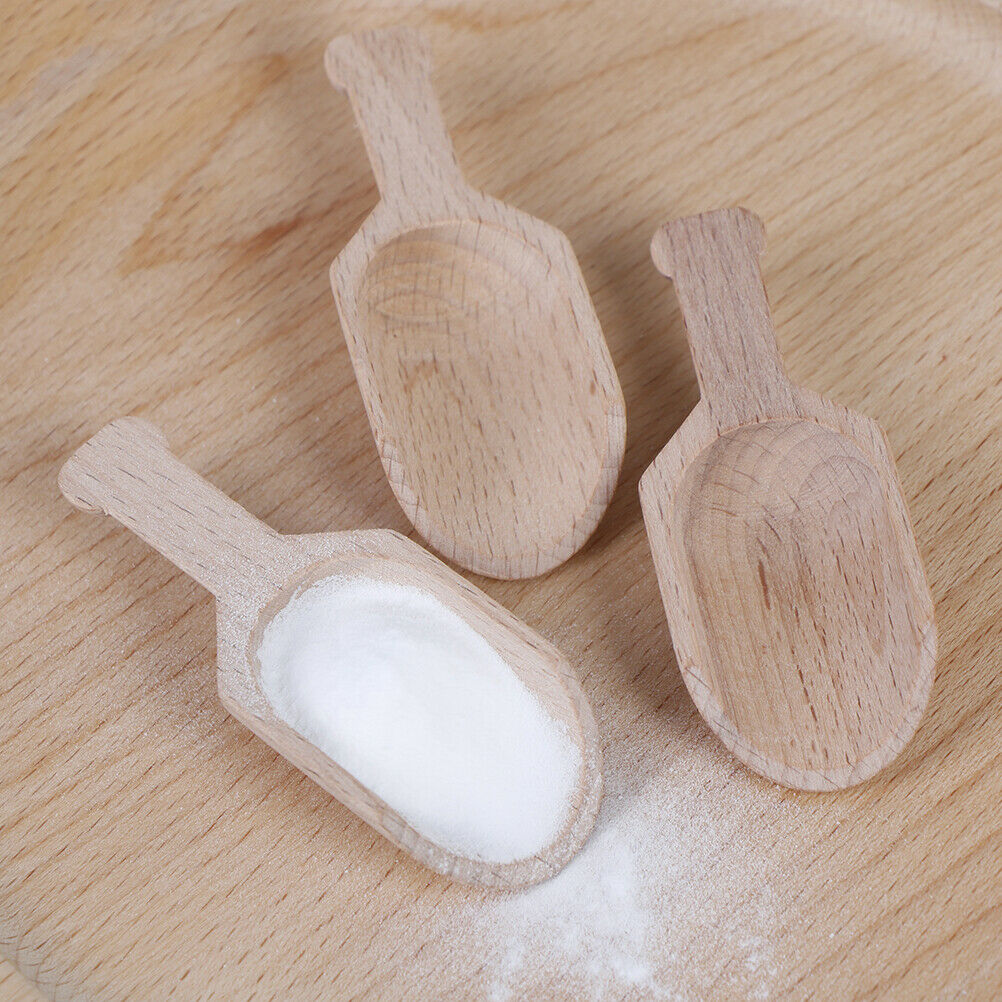 3pcs Wooden Coffee Tea Scoops Mini Candy Bath Salt Spices Flavors Spoons'.l8