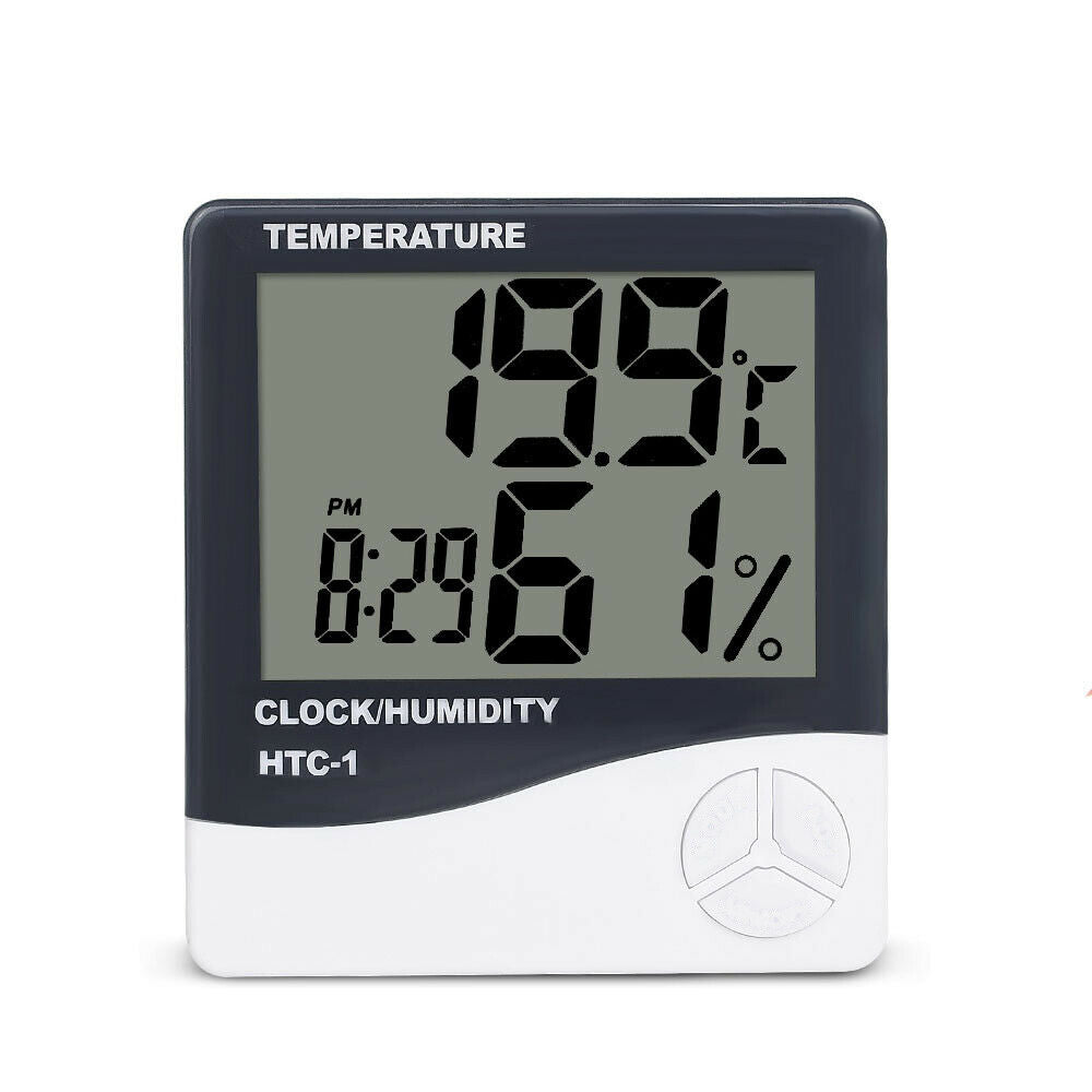 With Clock HTC-1 Hygrometer Temperature Meter Thermometer Humidity Meter