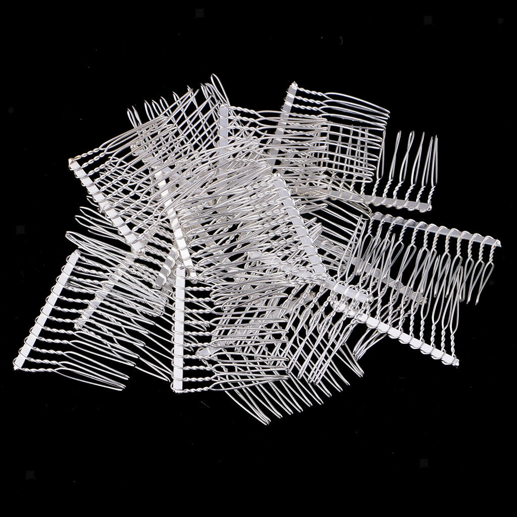 20x Metal Hair Clips Side Combs 12 Teeth DIY Women Hair Accessories Findings -
