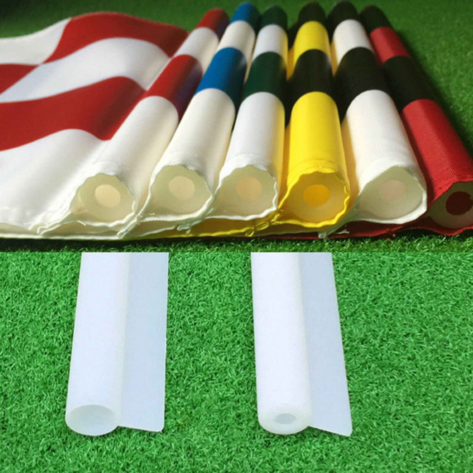 2X Golf Flag Practice Putting Green Flag Yard Nylon Golfer Outdoor Red White