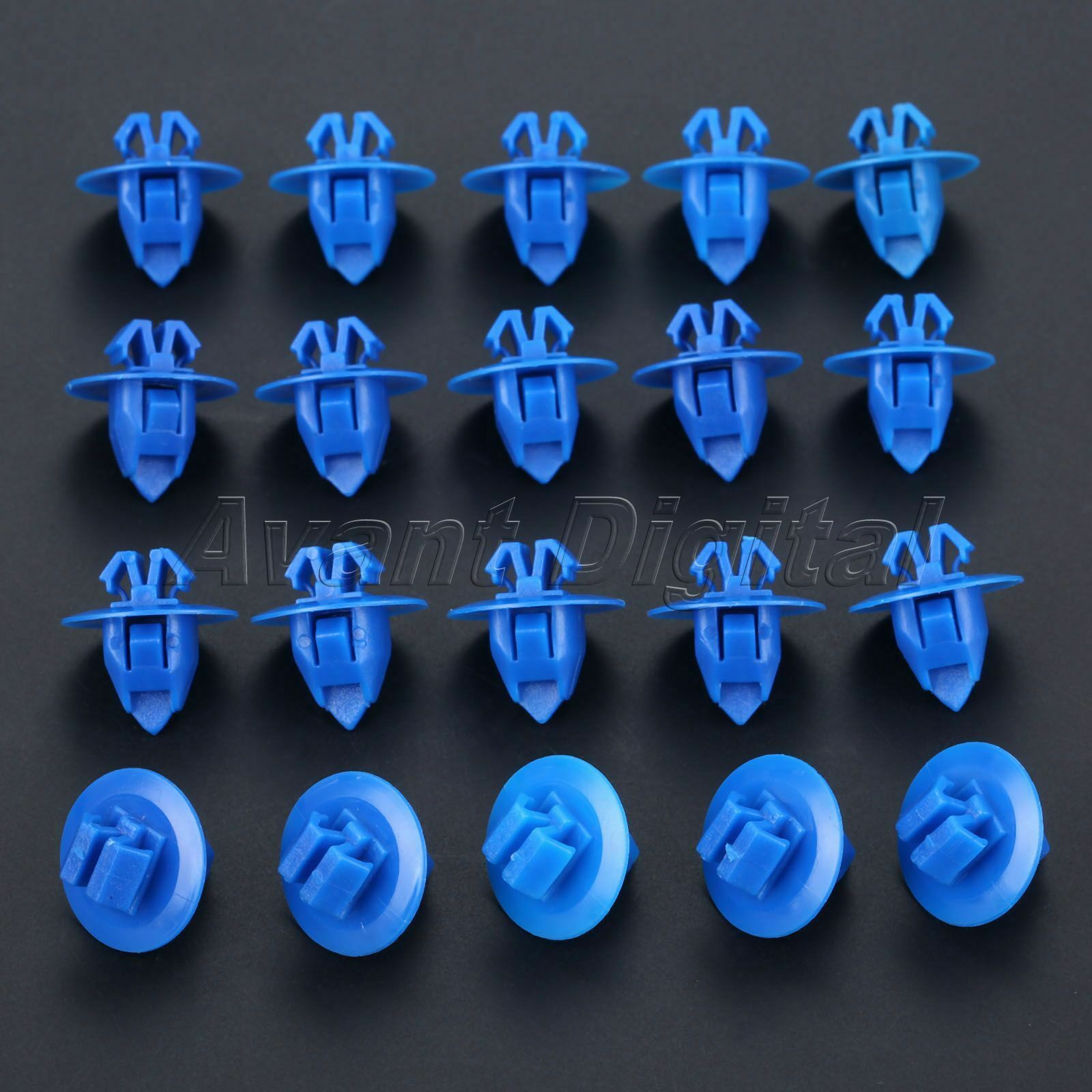 50x Auto 10mm Fasteners Fixed With Wheel Eyebrow Push Type Triming Clips Plastic