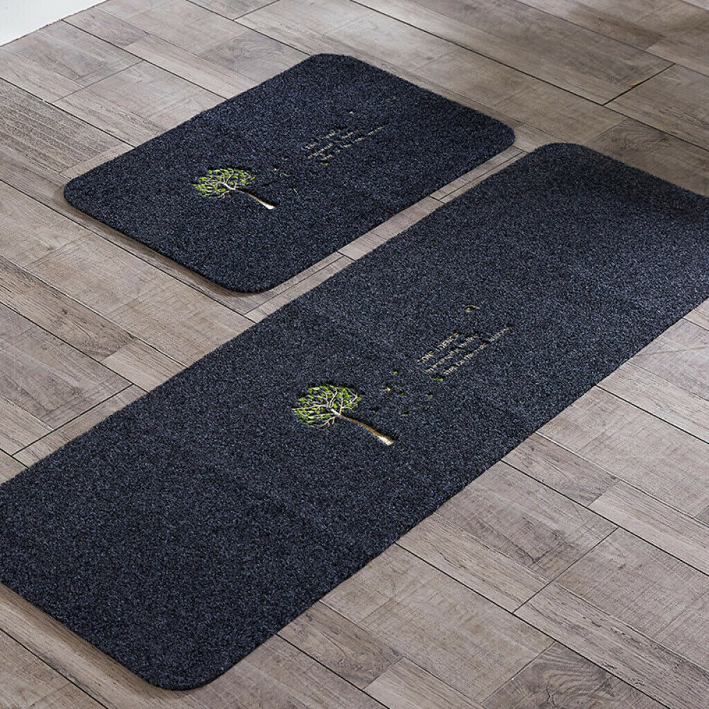 2pcs Kitchen Rug Sunflower Area Rug Set Grey Carpet Non-Slip Runner Rug Kitchen
