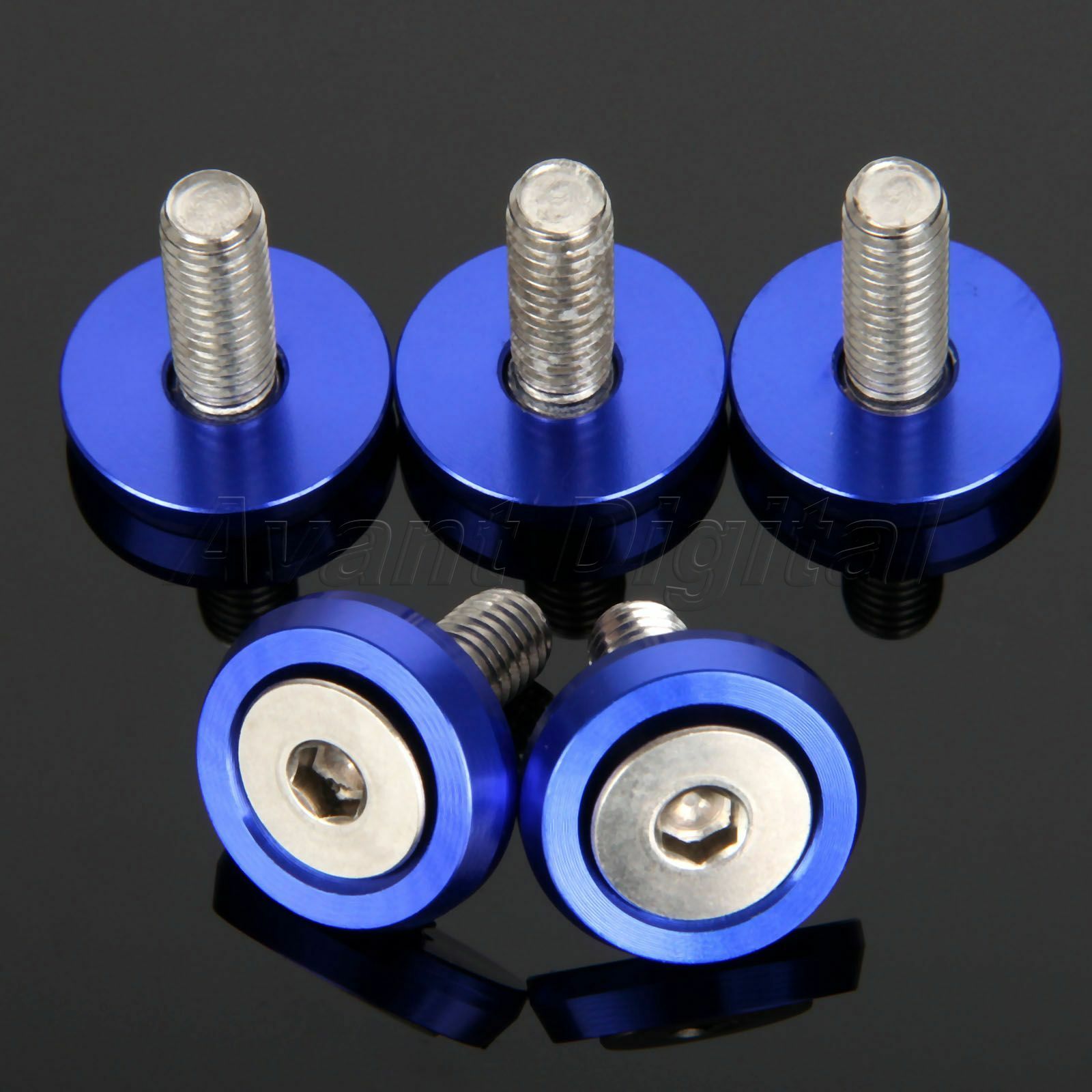20Pcs Blue Billet Aluminum Fender Bumper Washer Bolt Engine Bay Screw Kit JDM