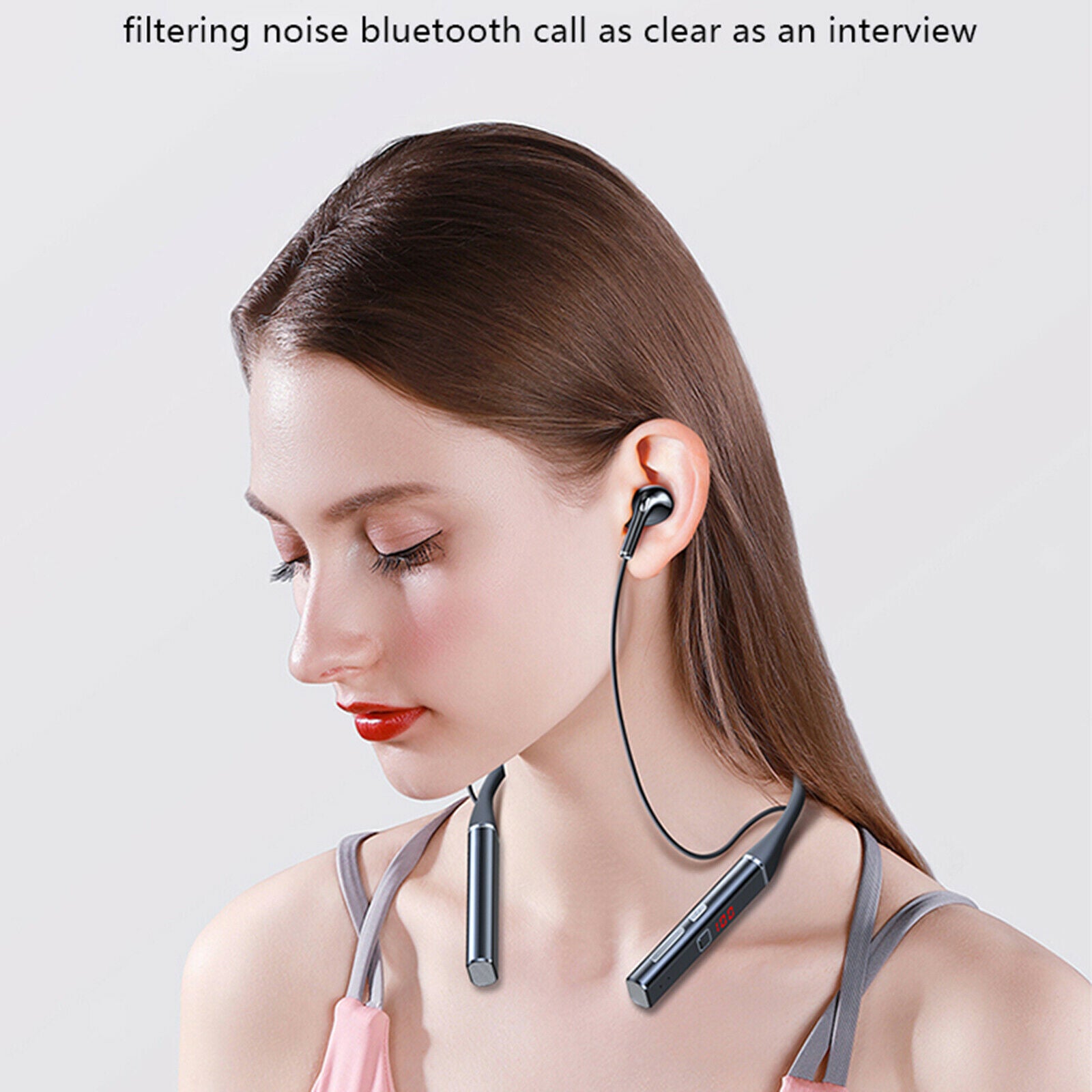 Sport Earphones Wireless w/Mic Bluetooth Headphones 800MAH for Home Office