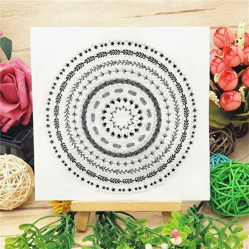 Flower Circle Silicone Clear Seal Stamp DIY Scrapbooking Embossing Photo Album