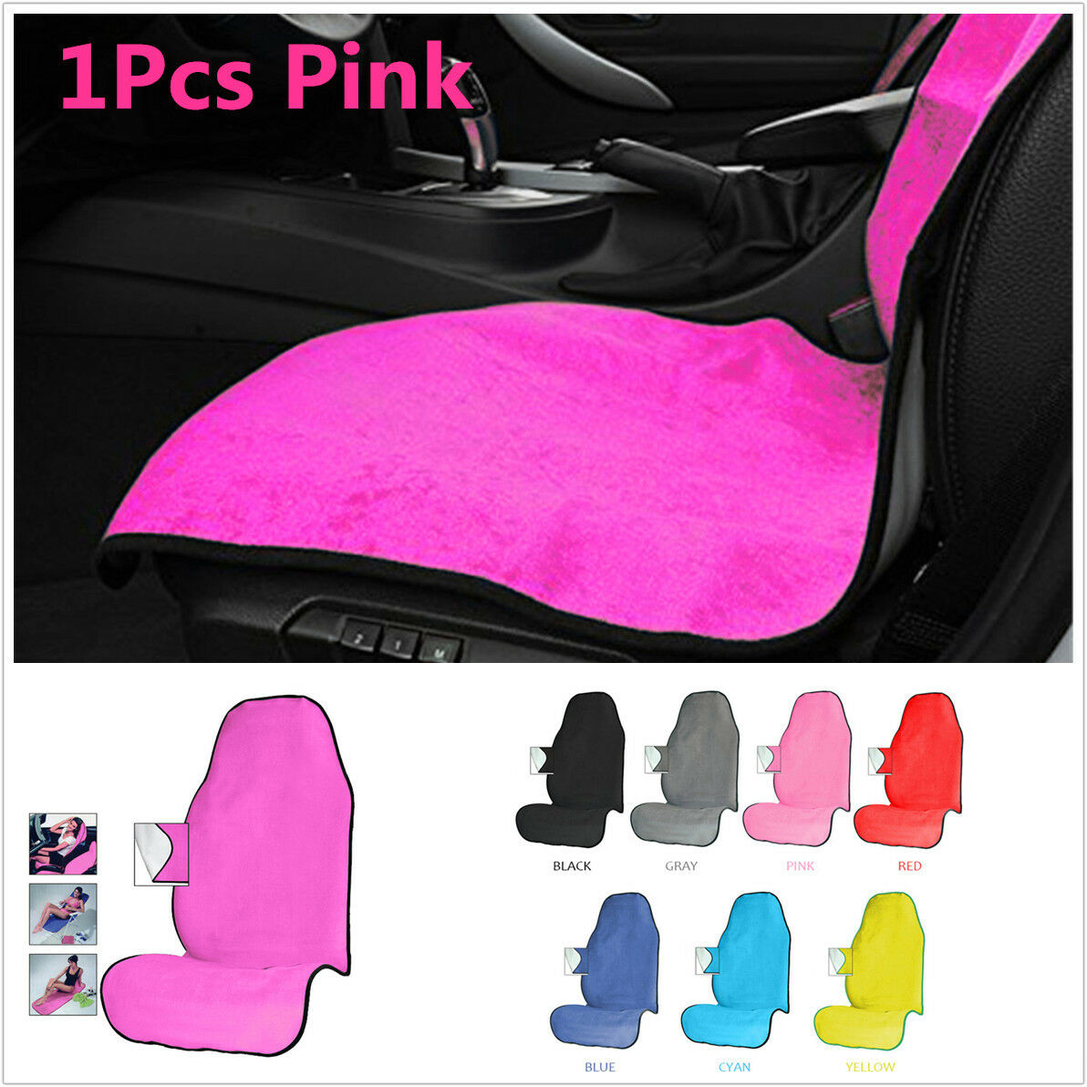 Multifunctional Sweat Towel Car Seat Cover Mat For Sport Yoga Gym Swimming Beach